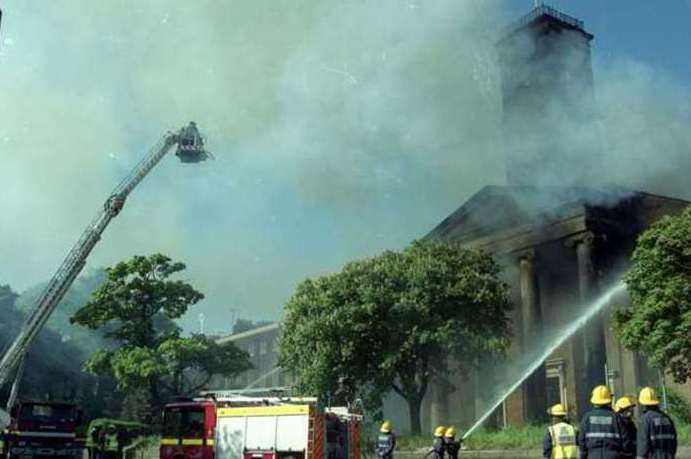 Sheerness Dockyard Church was burnt down in 2001