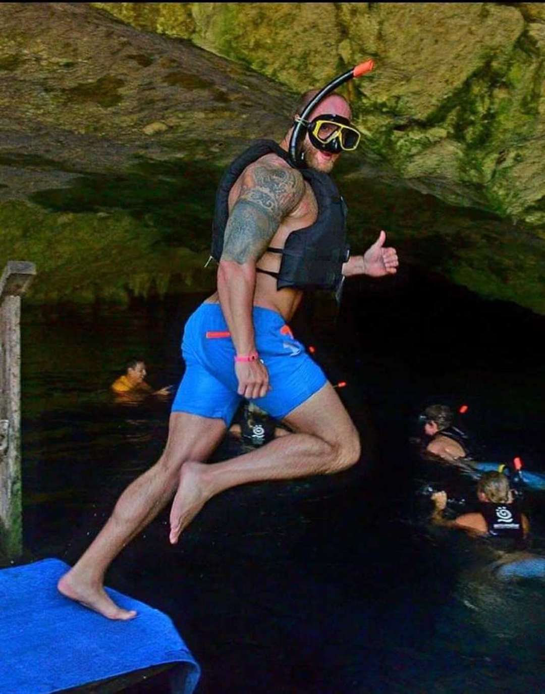 Luke Foster enjoying a snorkelling trip on holiday. Photo credit: Lisa Forbes
