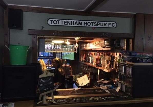 There's no doubt which football team the pub favours