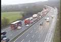 Motorway delays clear after lorry crash