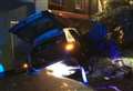 Car crashes yards from high street pub