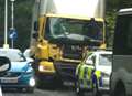 Delays after road sweeper and lorry crash