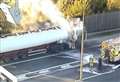 Person given oxygen after fuel tanker fire