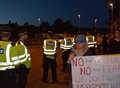 Police stop campaigners clashing with lorry drivers