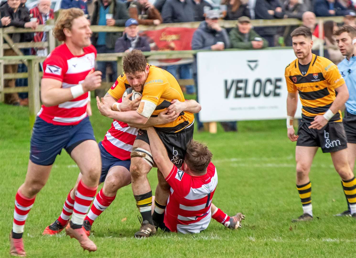 Alex Evans in the thick of the action for Canterbury. Picture: Phillipa Hilton