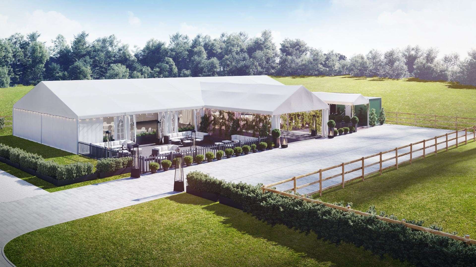 A CGI showing how the wedding marquee will look this summer