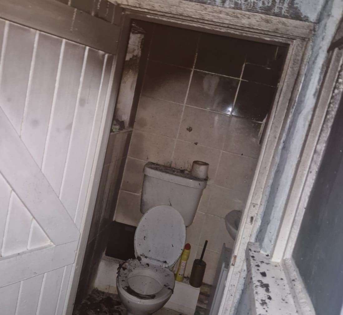 Damage to the bathroom at the home in Darnley Road, Strood. Photo: Tierney Hodges