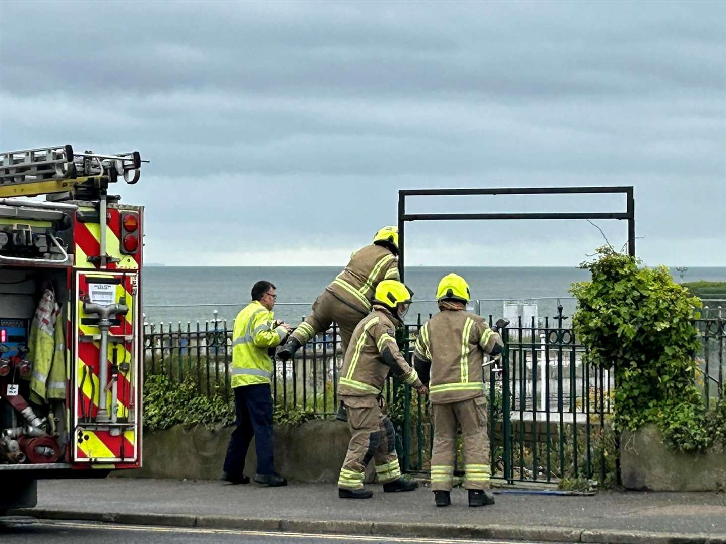 Firefighters were seen near West Cliff Hall in Ramsgate. Picture: Corinne Gladstone