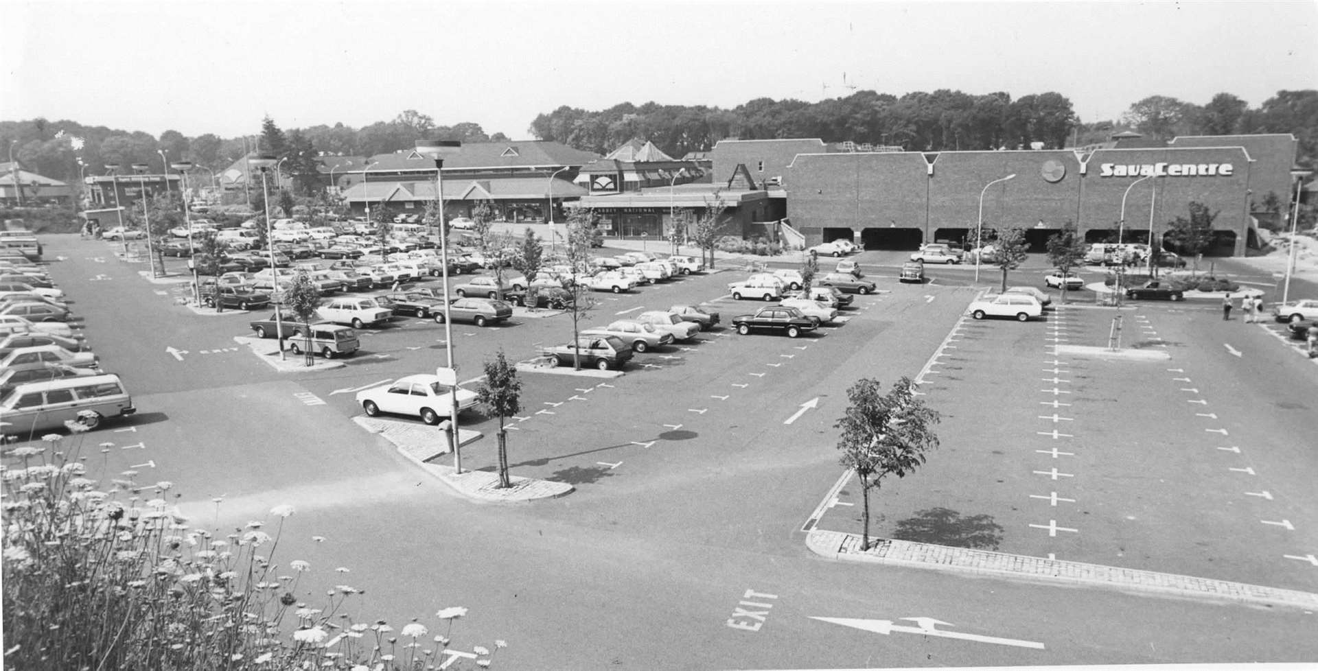 View of the former Sava Centre Shopping complex, now Hempstead Valley in Gillingham in July 1982