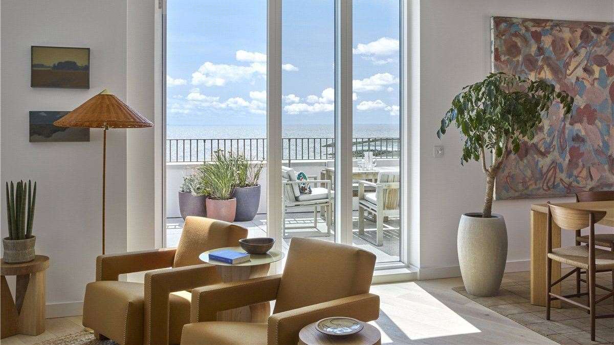 The penthouse flat has two bedrooms, a modern kitchen and a private terrace. Picture: Carter Jonas
