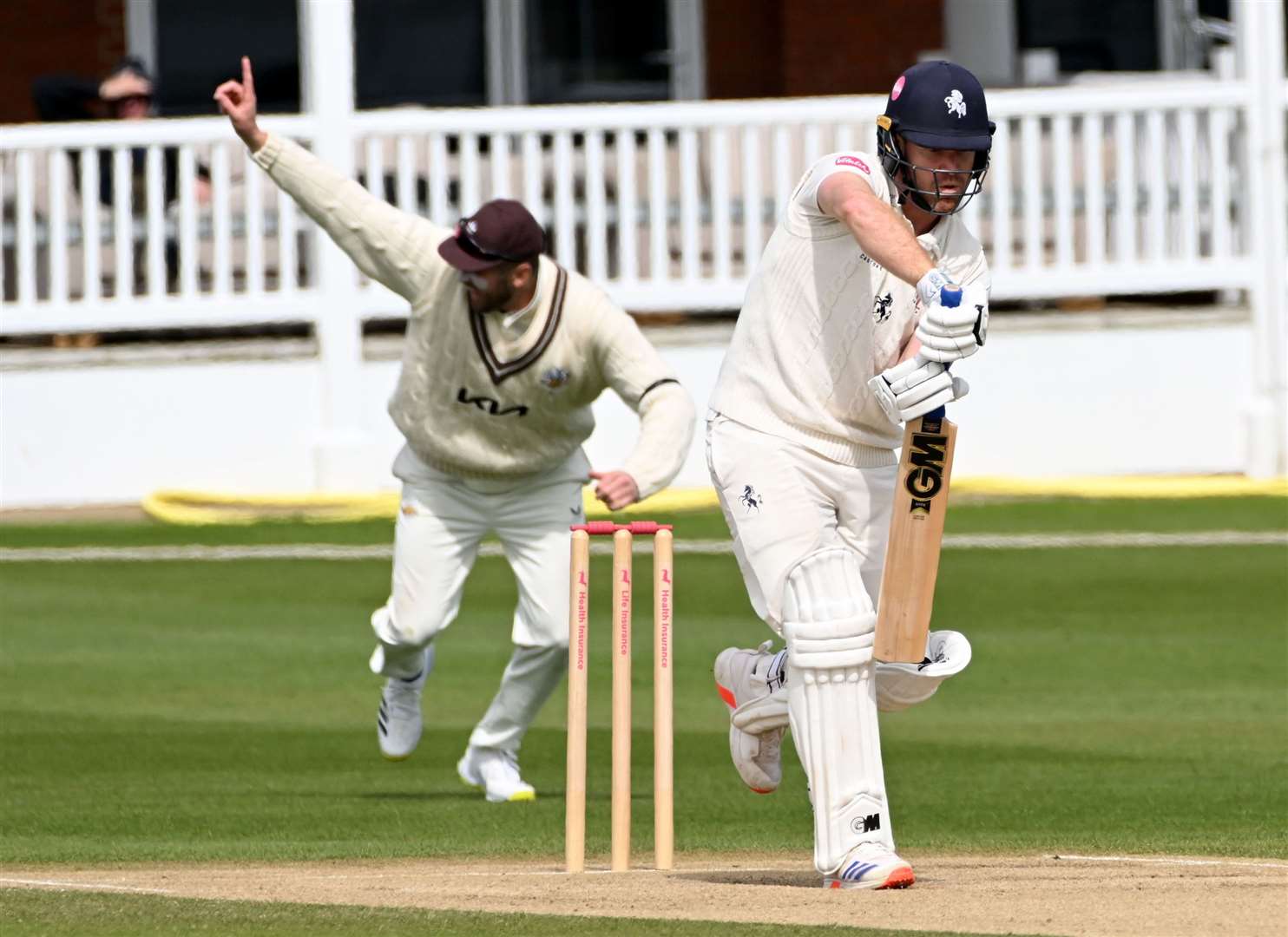 Kent’s Ben Compton is removed early on day four against Surrey. Picture: Barry Goodwin