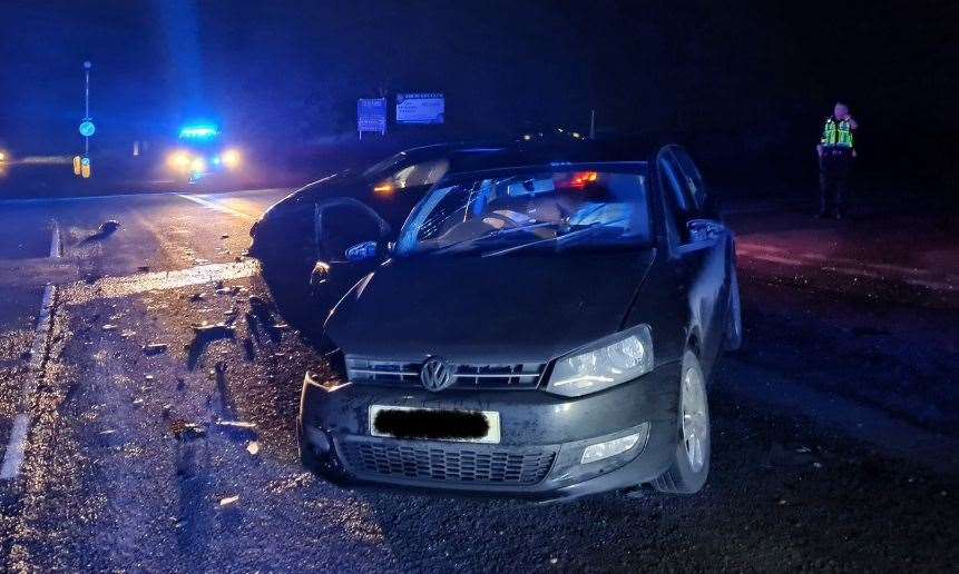 A VW was badly damaged in the crash. Picture: British Transport Police