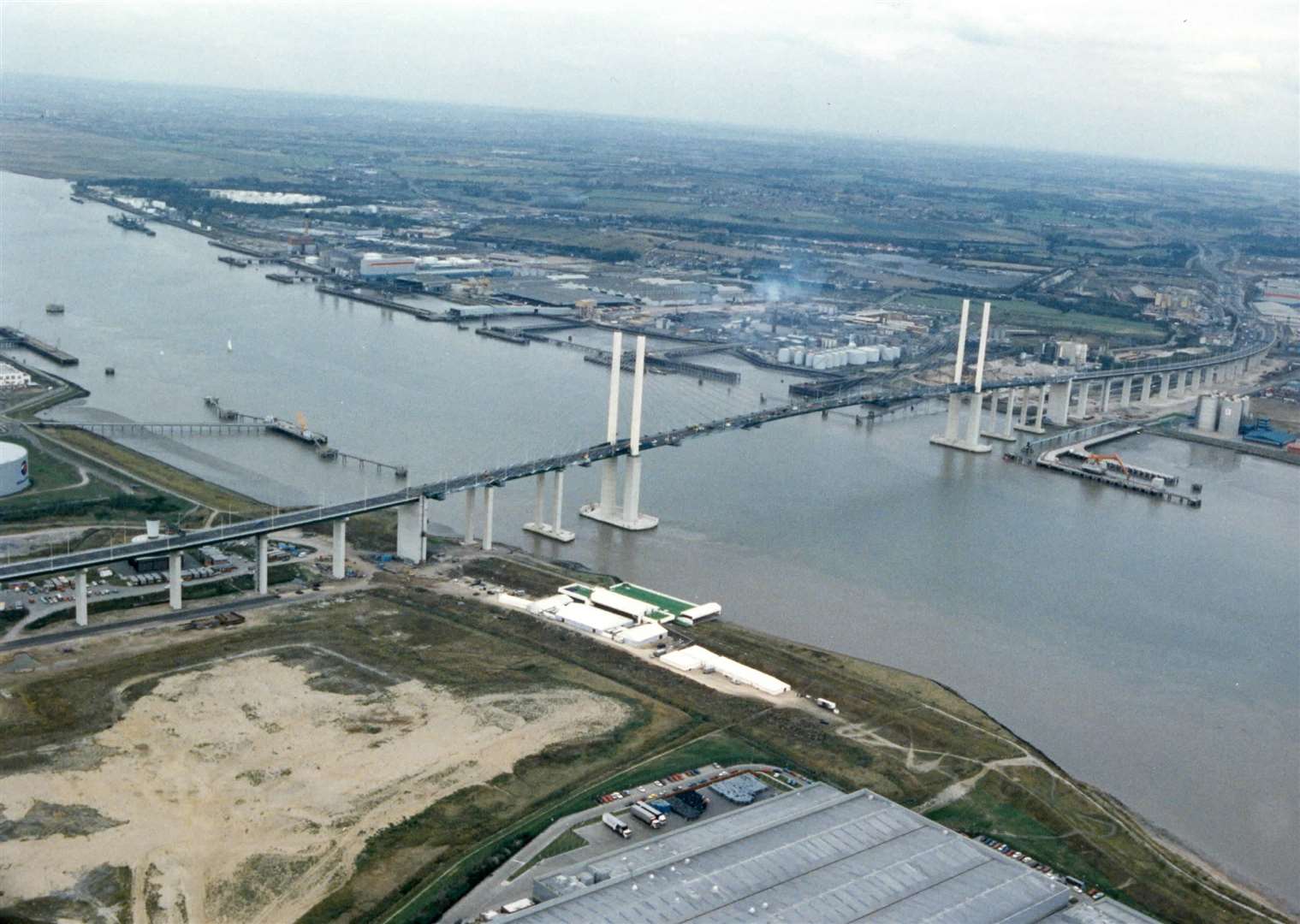 The Dartford Crossing pictured in 1991. The QEII bridge opened in that year, following a £120 million construction project