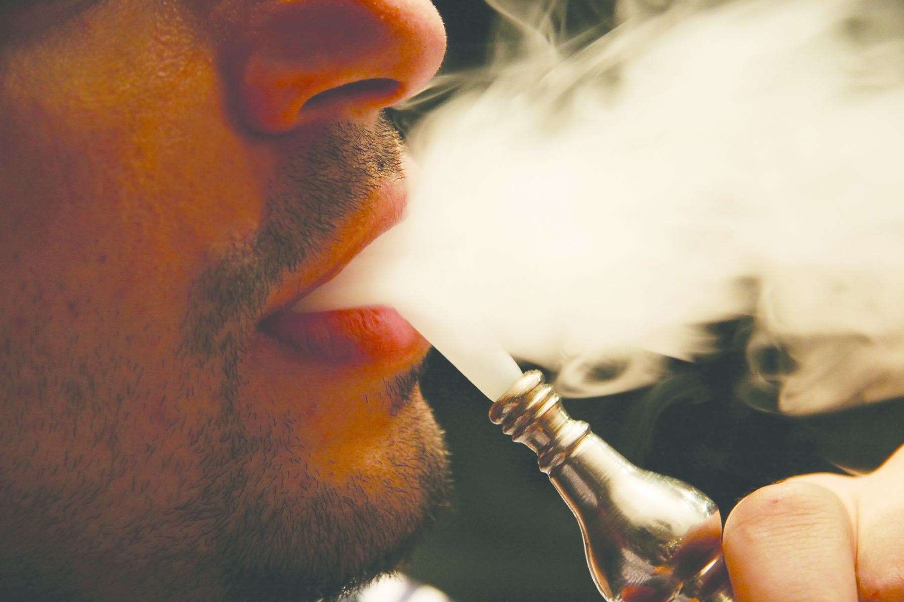 Vaping sees water vapour exhaled - rather than smoke