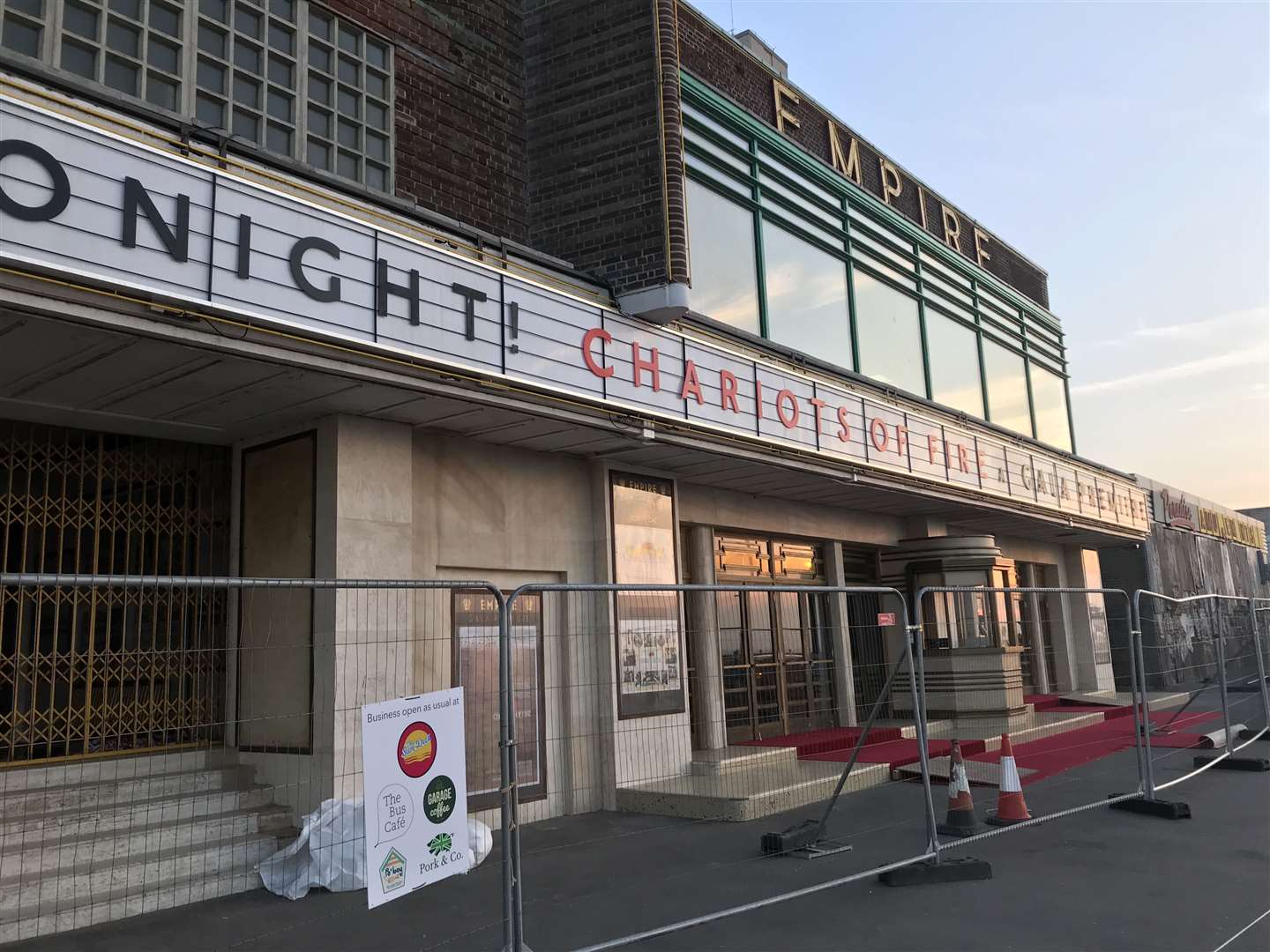 The old Dreamland cinema transformed for filming early last year