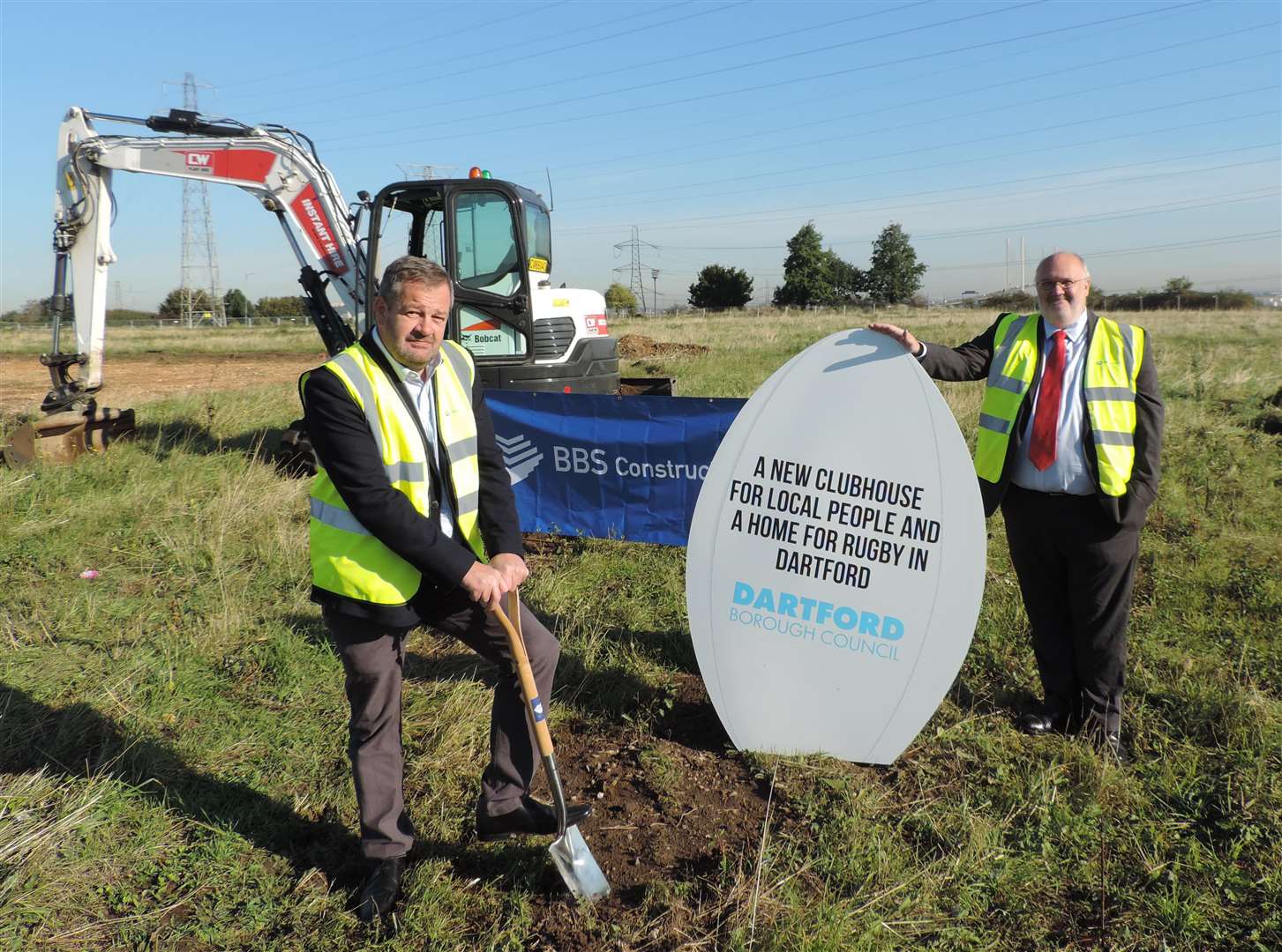 Work has started on the club, deputy council Leader Chris Shippam (left) and council Leader Jeremy Kite (right) on site