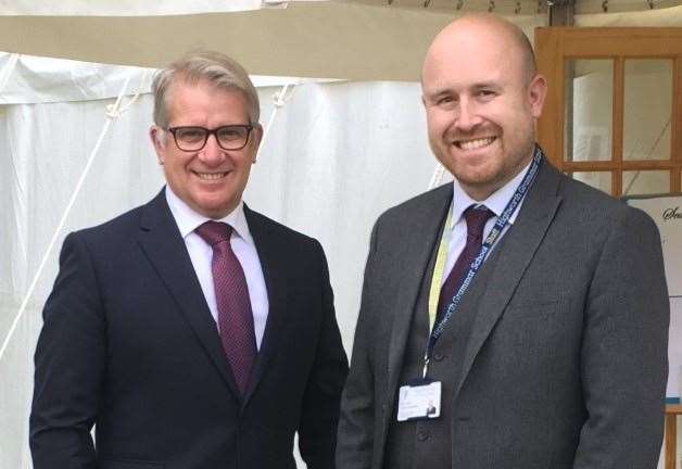 Paul Danielsen (left) is stepping down, with his deputy Duncan Beer becoming interim head teacher. Picture: Highworth Grammar School