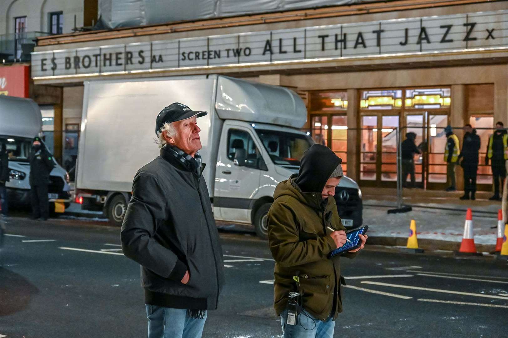 Cinematographer Roger Deakins (left) filming for Sam Mendes' film Empire of Light in Marine Terrace, Margate. Picture: Steven Collis Allfields Photography