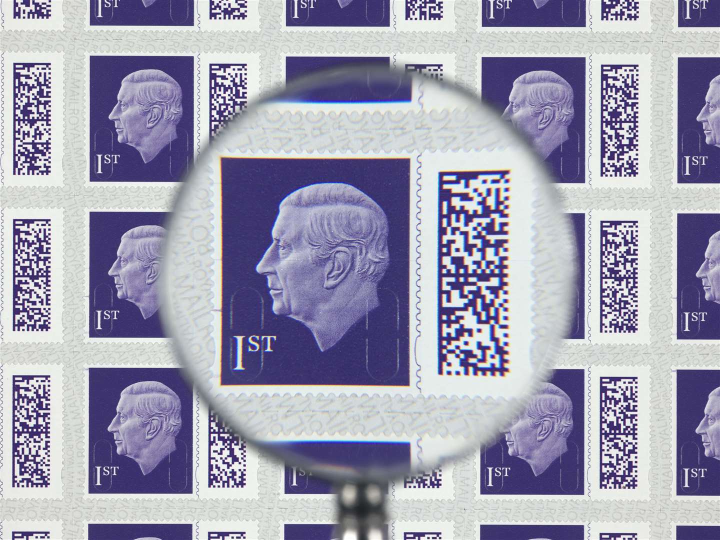 An image of the King Charles III 1st Class stamp