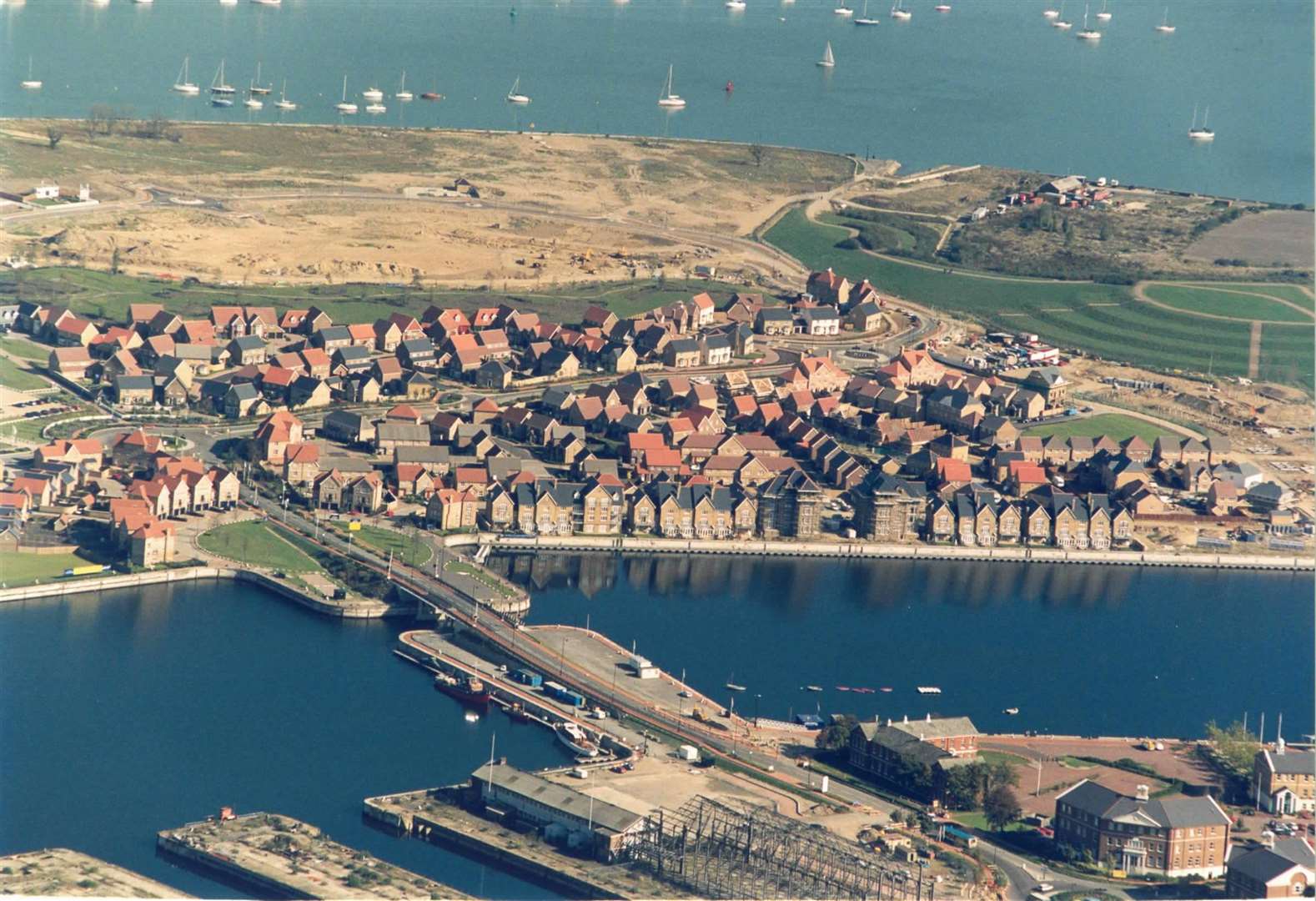 New housing at St Mary's Island, Chatham Maritime, pictured in October 1999