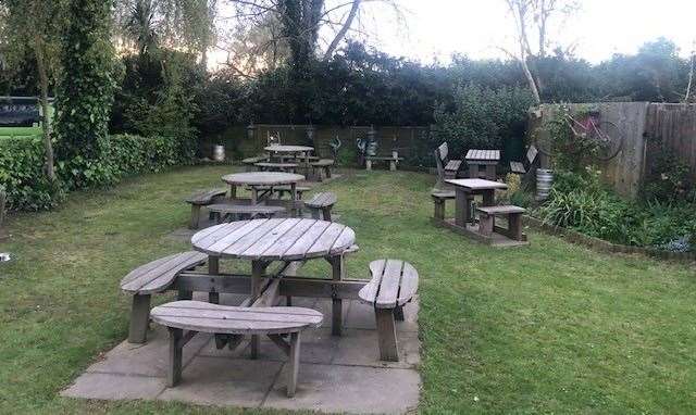 The garden at the back of the pub look neat, tidy and well-maintained
