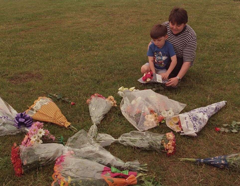 Flowers were left after the horror crash in 1998