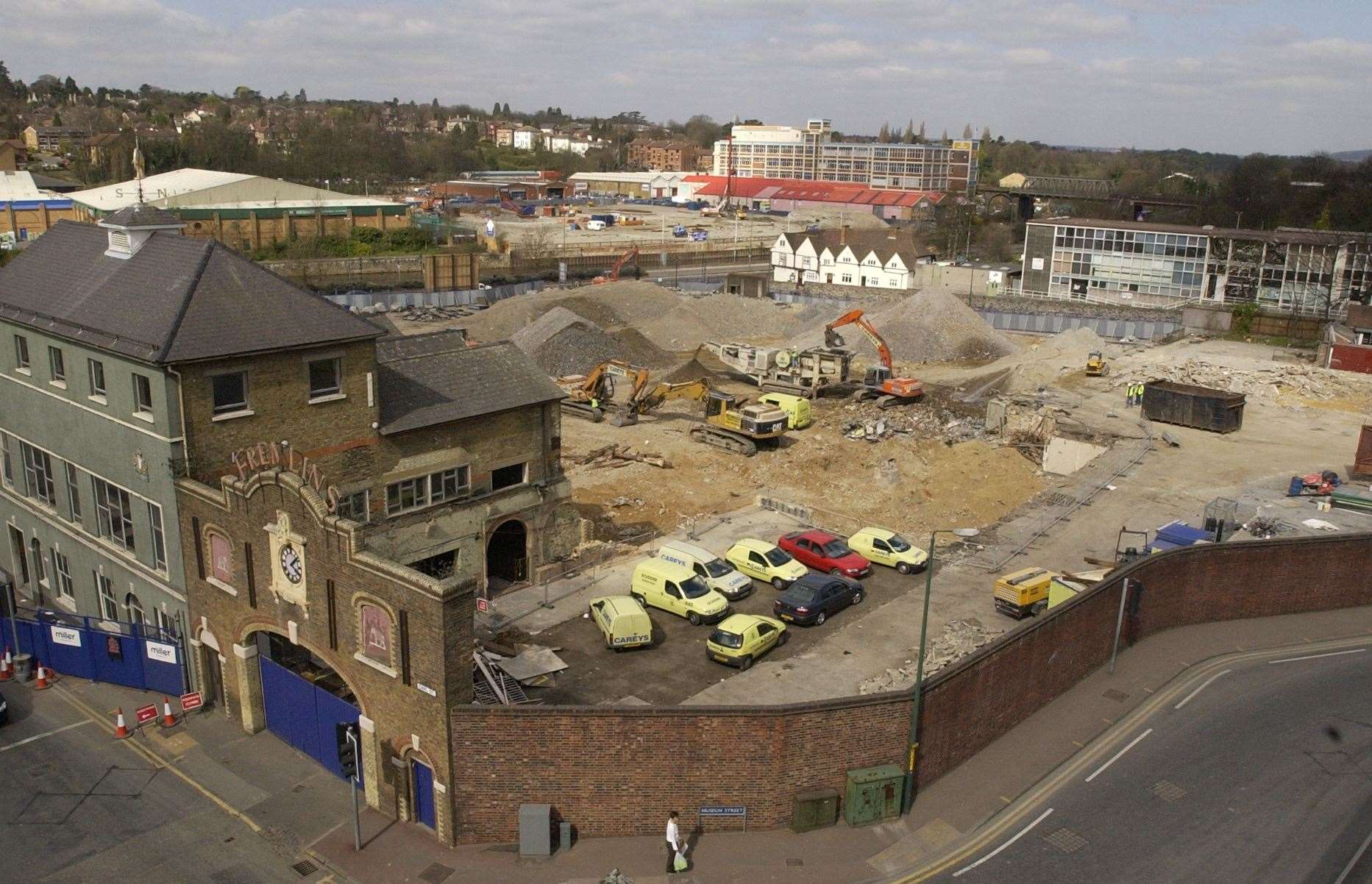 Fremlin Walk under construction on the site of the former brewery