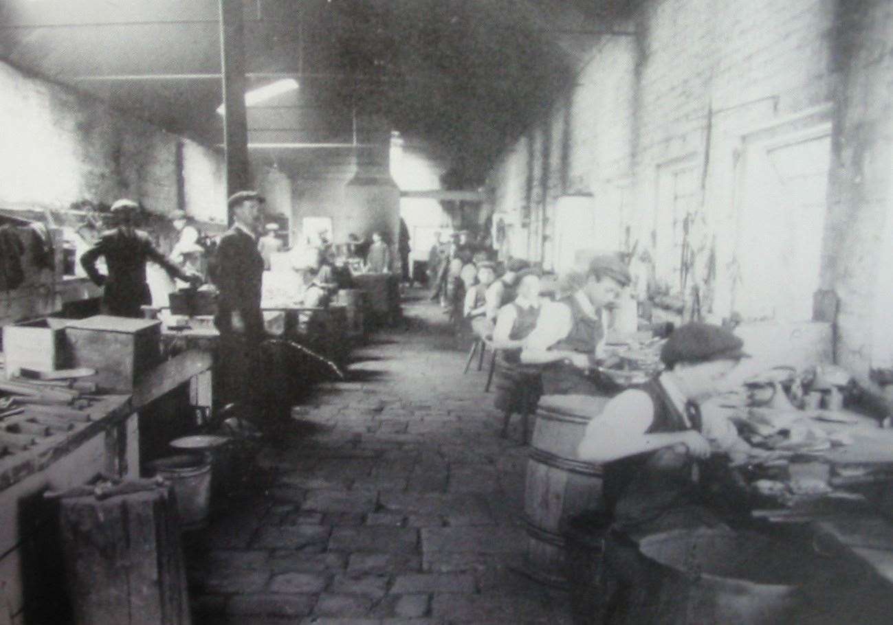 Workers at Oare Gunpowder Works, circa 1925. Picture: The Faversham Society