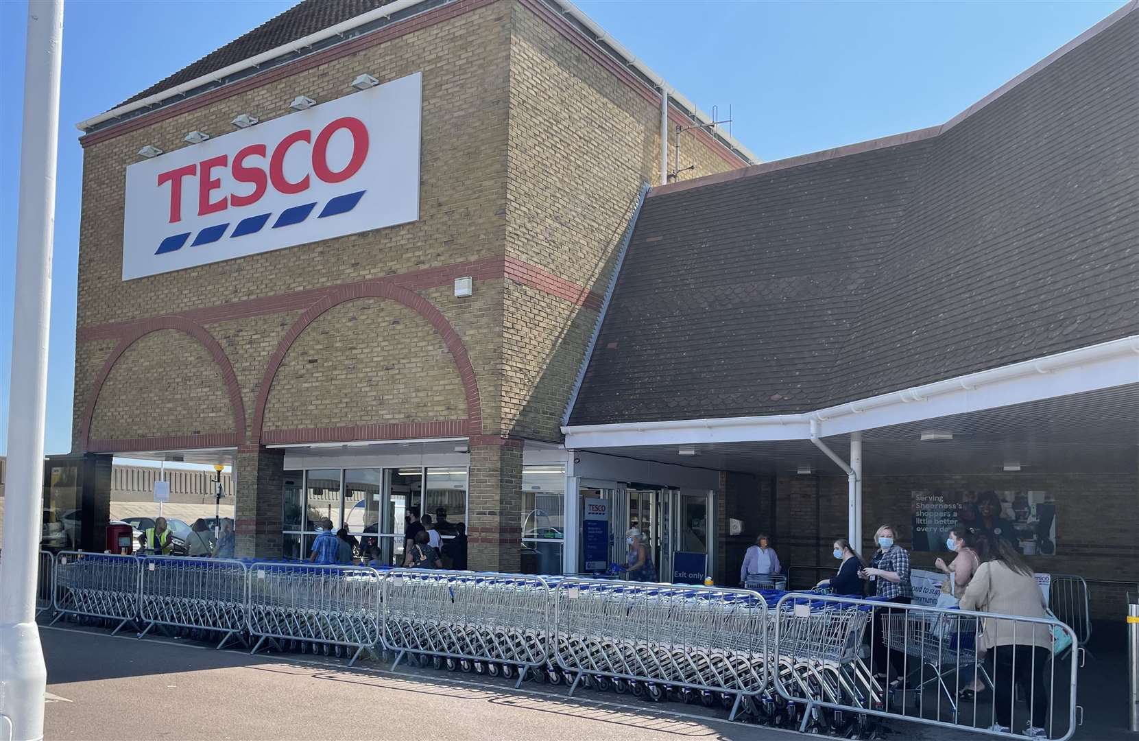 Shoppers at Tesco in Sheerness seemed to mostly be wearing masks