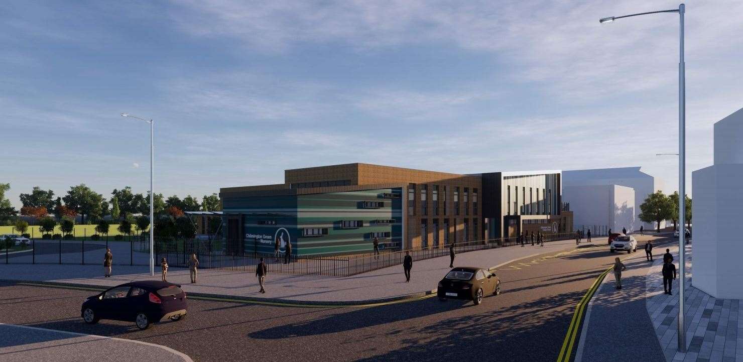 The new primary school will include an outdoor play area, a sports field and an ecology zone. Picture: GDM Architects