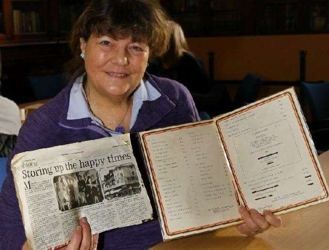 Linda Weeks was a Saturday girl at Chiesmans store in Maidstone in the 1960's. PIctured here holding a cutting from the KM, March 21 2003, and a menu from the restaurant