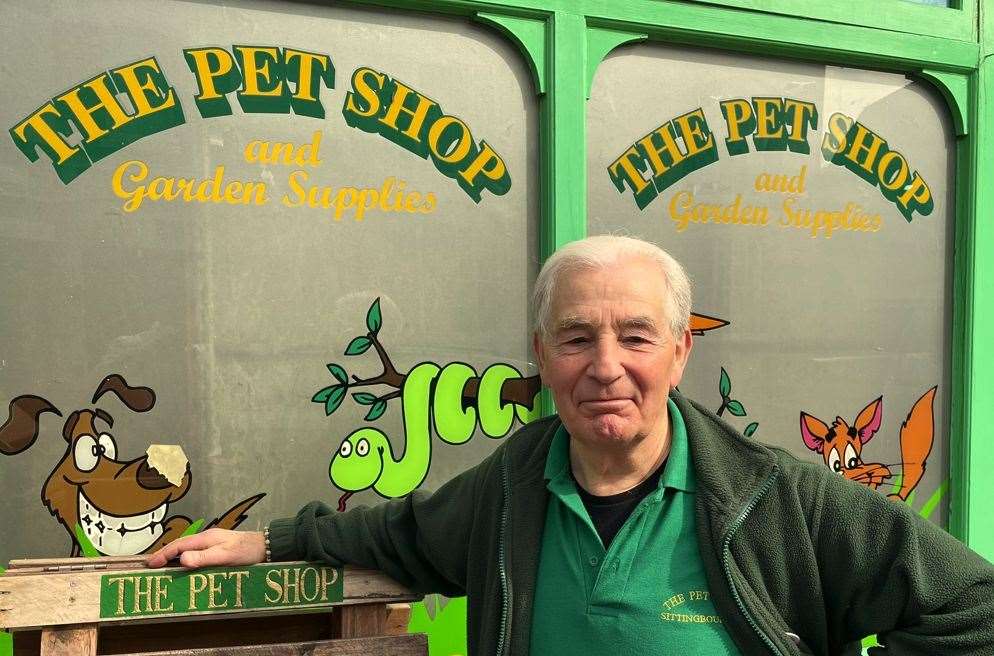 Victor Brobyn outside his business, The Pet Shop based in Sittingbourne High Street