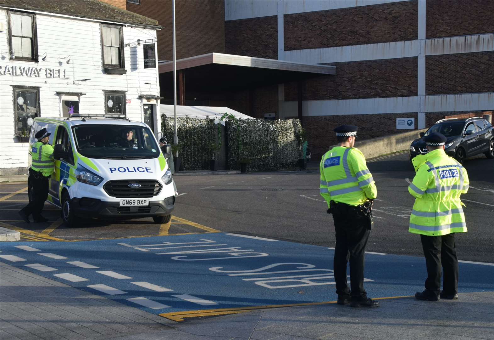 Police were cracking down on drivers trying to cut through the bus gate. Picture: Fraser Gray