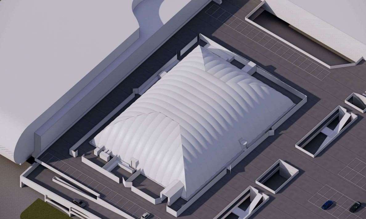 What the air dome will look like structurally. Picture: Hollaway Architects