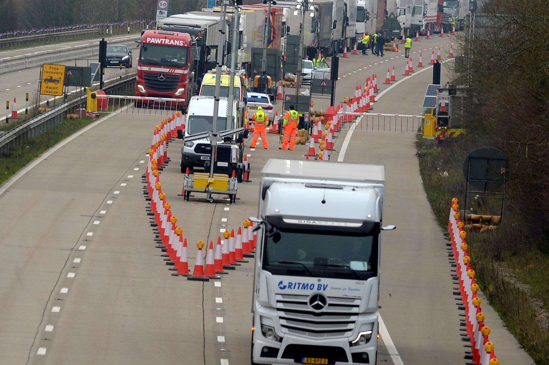 Operation Brock is in place on the M20. Image: Stock photo.