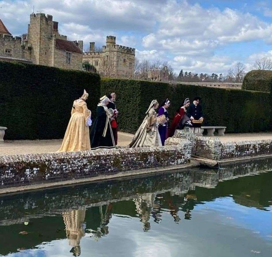 Henry VIII's wives visit Diana's Pool Picture: Tudor Legacies