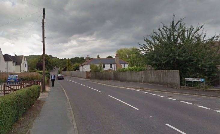 The accident happened in Station Road, Otford. Picture: Google