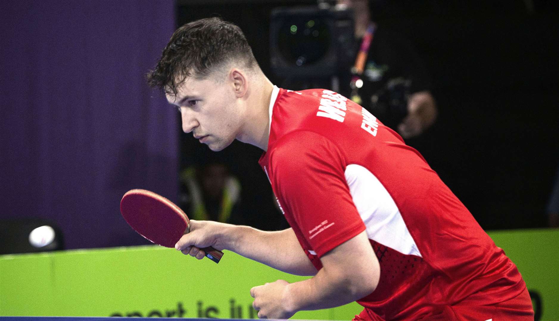 Minster table tennis player Ross Wilson in action at the Commonwealth Games. Picture: Team England