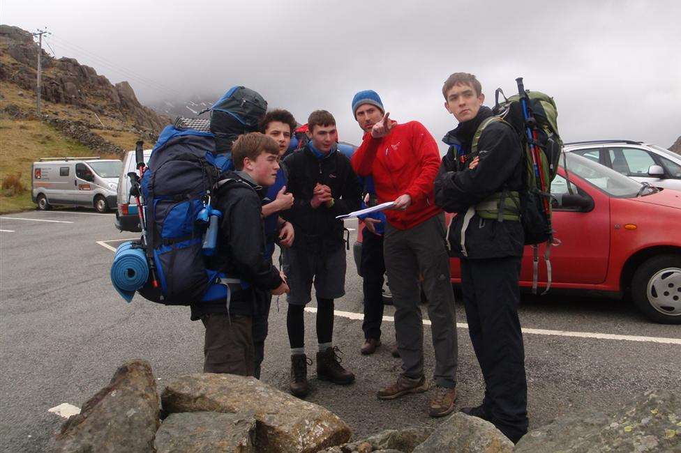 Pupils at Gads Hill training in Snowdonia