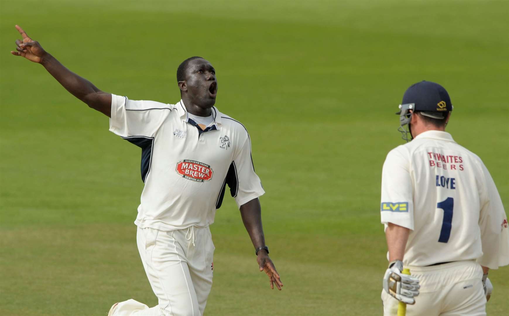 Robbie Joseph, pictured dismissing Lancashire batsman Mal Loye in 2008, has returned to Kent as the county’s new bowling coach. Picture: Barry Goodwin