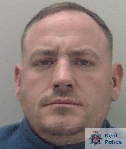 Joseph Ball, 36, was jailed for more than three years after being found with drugs in his underwear. Picture: Kent Police