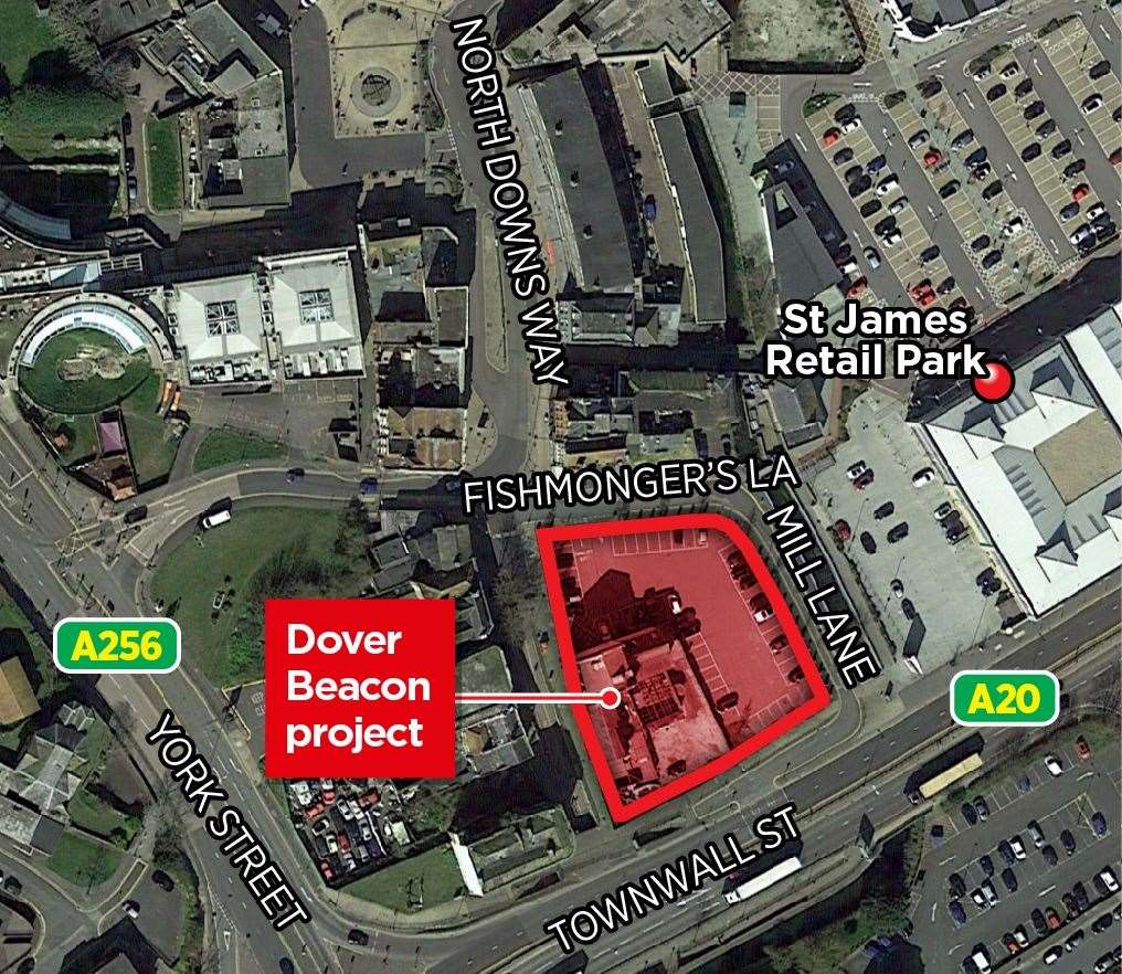 Where the Dover Beacon development is set to be built. Picture: KMG