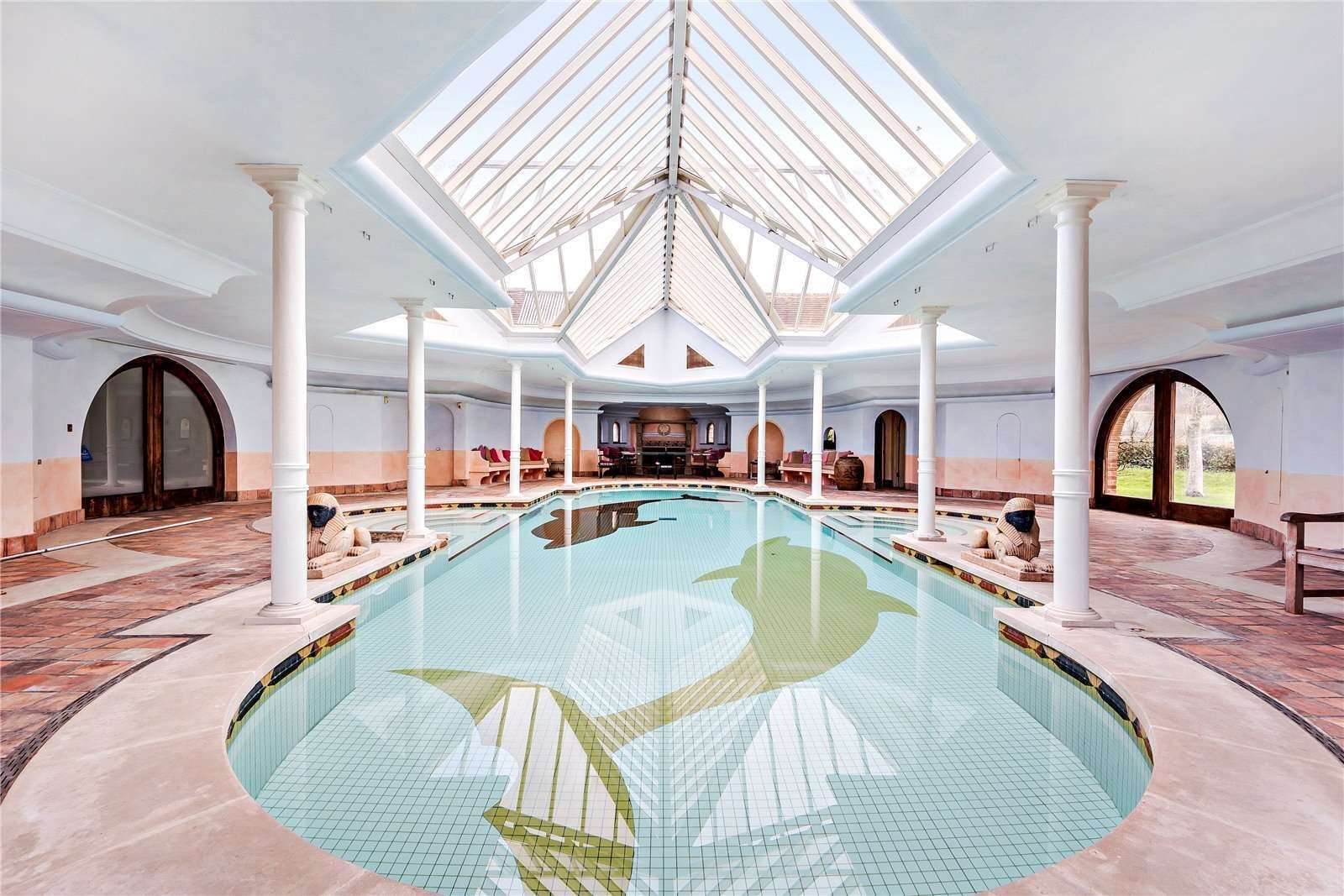 The swimming pool which is housed within its own complex at Luddesdown Court. Photo: Savills