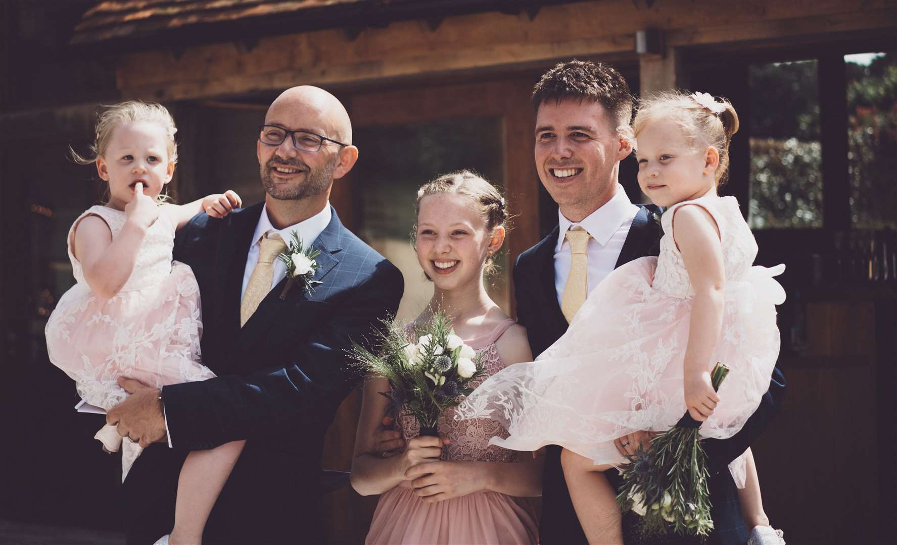 Richard and Mark with their flowergirls Picture:Tom Cullen Photography