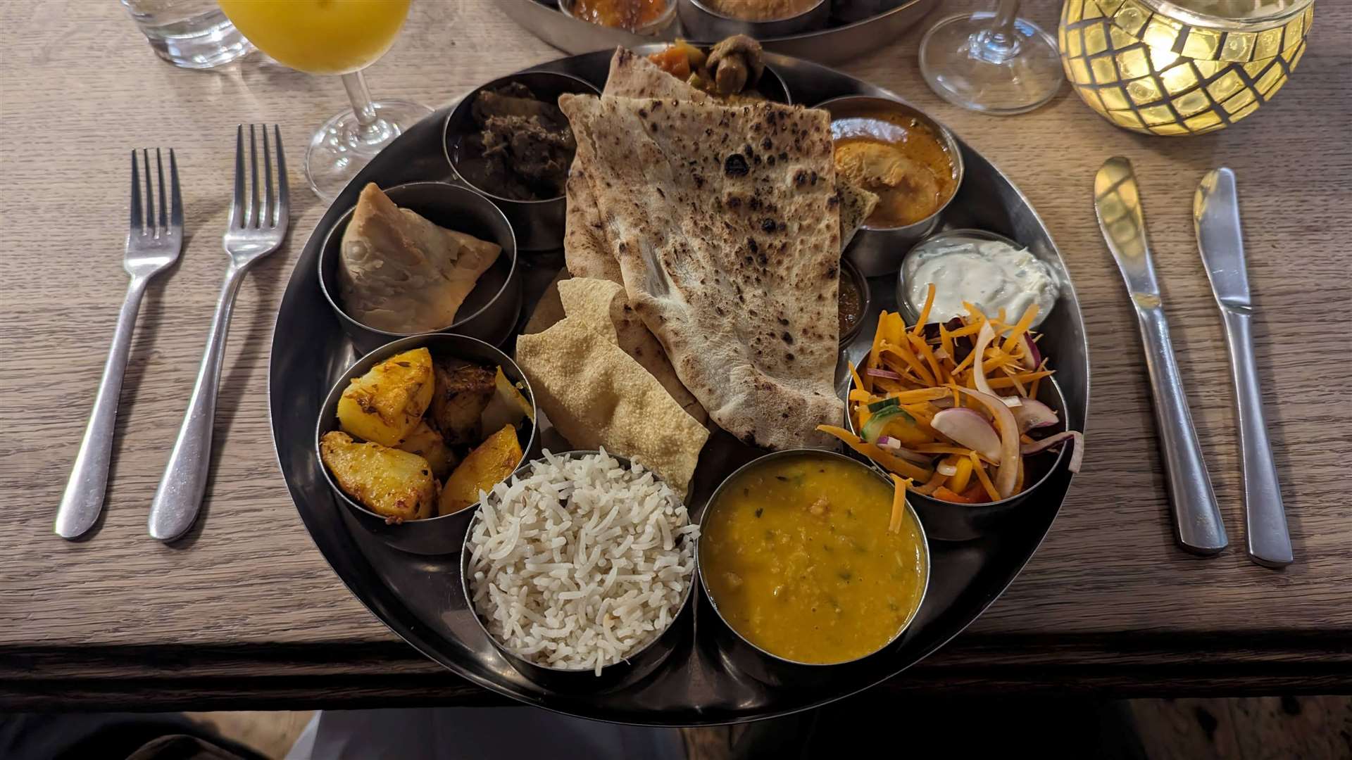 A meat thali platter at The Cook’s Tale in Canterbury