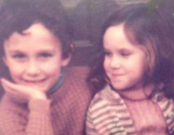 Anthony with his sister Claire as children growing up in Sittingbourne. The family thanked passers-by for giving Anthony a chance after he was found in a phonebox outside the station