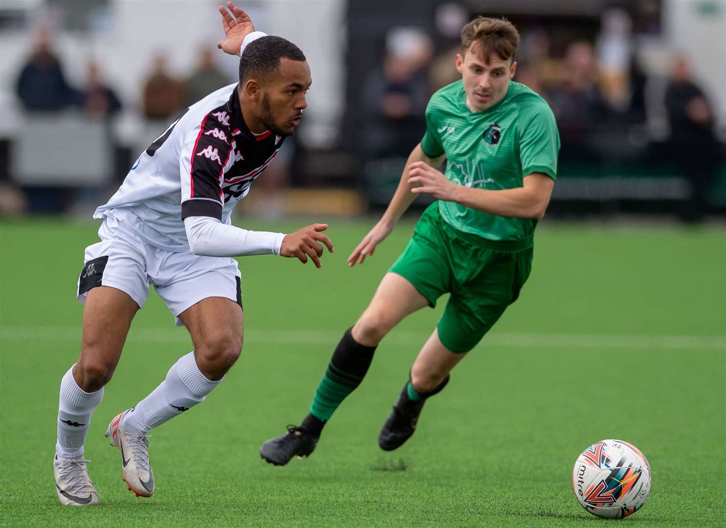 Tariq Ossai takes the game to Welling Town last weekend. Picture: Ian Scammell