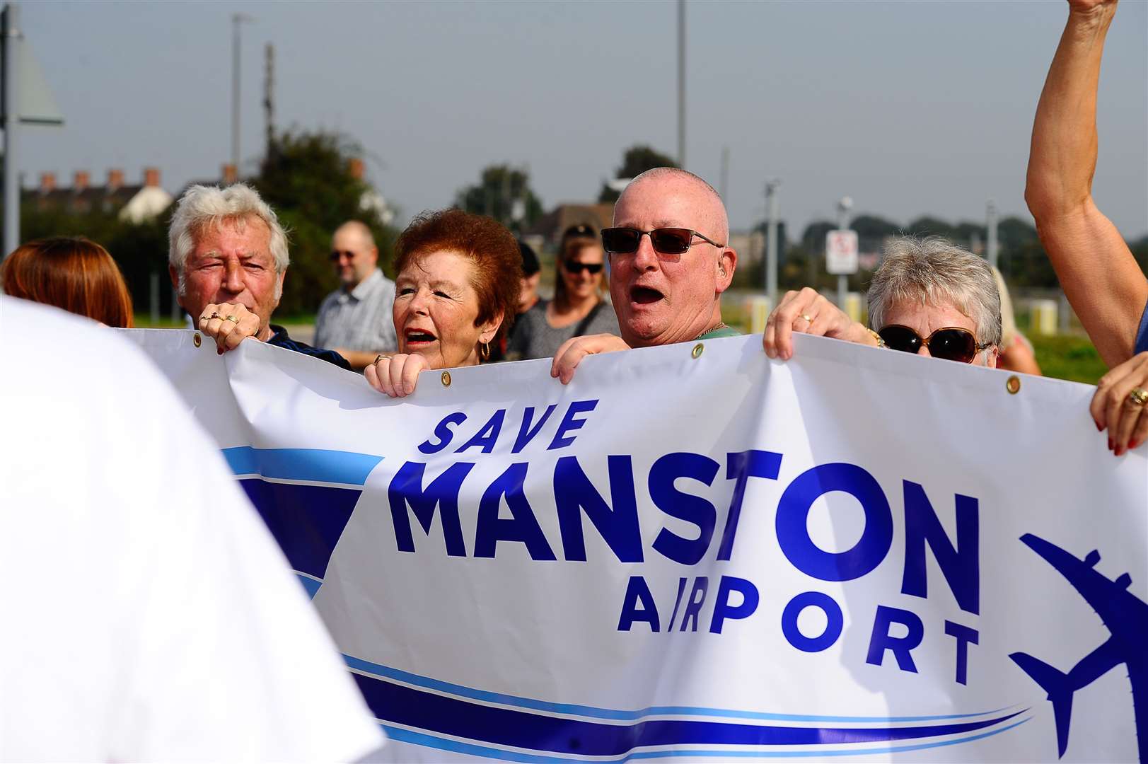 Protesters in 2014, fighting to save the airport. Picture: Alan Langley