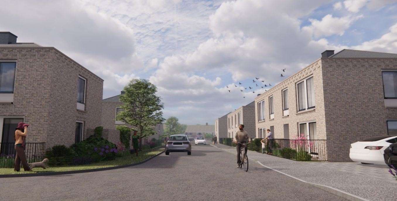 CGI from the access road towards Kenilworth Court, Sittingbourne. Picture: APX Architecture