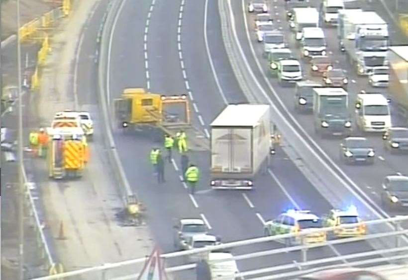 Traffic Held On The A2 Near Bean Exit For Bluewater After Lorry Crash